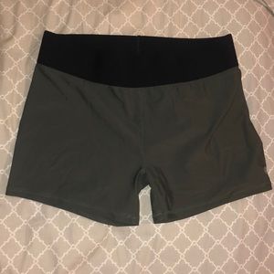 spandex shorts, green, comfortable waist band